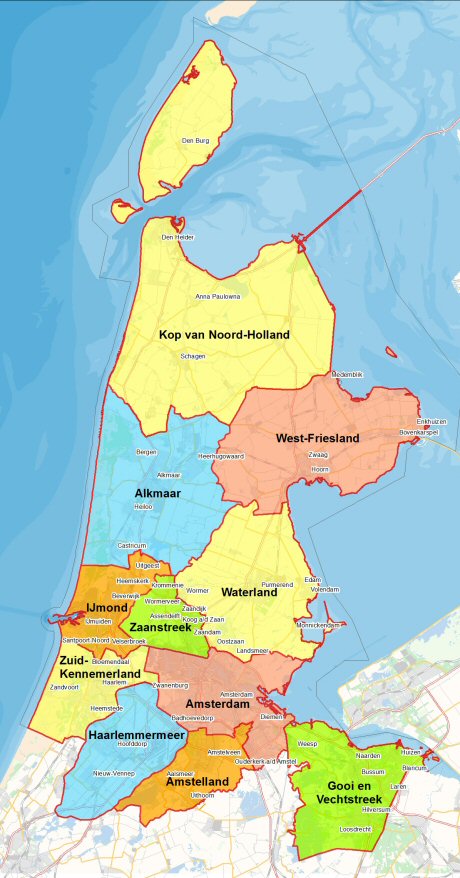 kaart Noord Holland